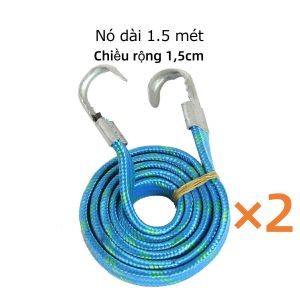 Set 2 Dây thun bản dẹp có móc 2 ràng chằng hàng xe máy dây ràng đồ 15-1.8m-HAUSE
