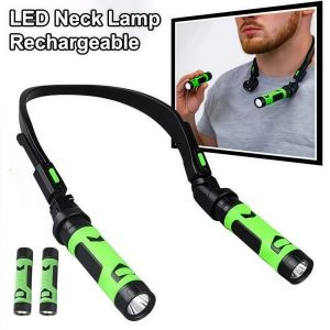 PLLEWY Strong Light LED Neck Light Dual Lights Rechargeable BBQ Lamp Super Bright Lightweight Cycling Headlamp Fishing Repair Camping BBQ