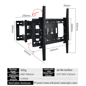 Tv Wall Mount Bracket 40-80 inches Tv Bracket TV stand Adjustable pitch 45° Upgraded thickened and widened TV wall-mounted bracket Tv Rack Stand Tv Rack Minimalist Modern tv stand for hanging wall