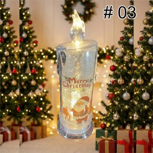 Lampu LED Bentuk Lilin Natal Tears Candle Lamp Kado Natal Dekorasi Santa Pohon Natal Salju