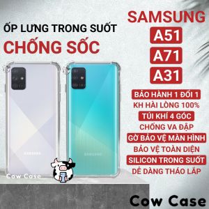 Ốp lưng Samsung A51 A71 A31 4G chống sốc silicon dẻo trong Cowcase | Vỏ điện thoại SS galaxy bảo vệ toàn diện dẻo trong