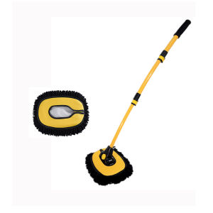 Car Cleaning Brush Telescopic Long Handle Car Wash Mop Cleaning Tool Non-Scratch Chenille Broom Car Wash Brush for Roof Window