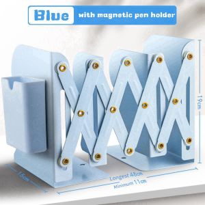 Telescopic Bookend with Pen Holder Metal with Pen Holder Book Holder Book Shelves Desktop Organizer