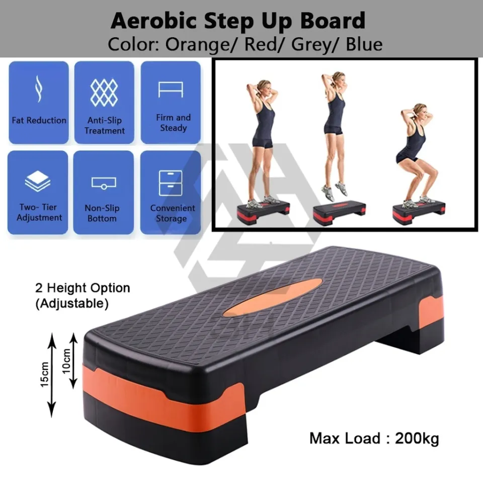 3H Adjustable Non Slip Aerobic Step Up Board Stepper Fitness Pedal Workout For Home Exercise and Yoga Lazada