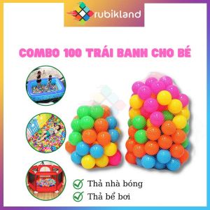Combo 100 Bóng Nhựa Mềm Cho Bé Hàng Việt Nam Nhà Banh Size To 5.5cm 7.5cm Đồ Chơi Trẻ Em