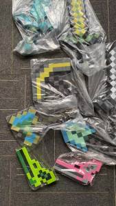 75cm-20cm Game cube world EVA Foam Diamond Pickaxe  Ax Hamaxe s Model Toy Kids Gift Toys Cosplay Props Xmas Gift