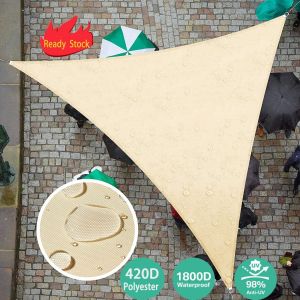 Mái hiên không thấm nước ngoài trời Hình tam giác/Hình chữ nhật 420D Cánh buồm che nắng cho ban công vườn 4x4x4m 1x1m có thể được tùy chỉnh