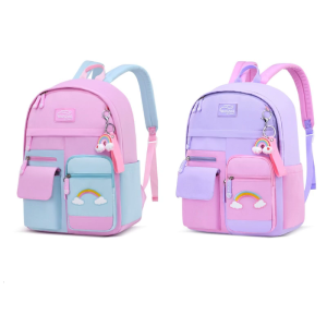 Cartoon Multi Pocket Nylon Backpack Travel Anti-theft Rucksack Cute Casual Daypack School Bag for Girls Student Children