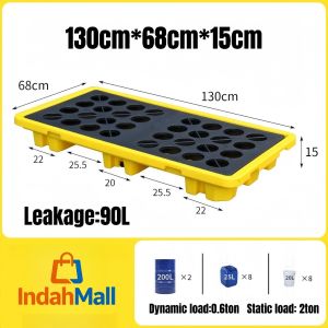 Chemical Leak-Proof Tray Plastic Pallet Anti-Leakage Hazard Waste Container Oil Drum Tray Forklift Platform