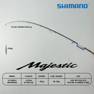 Shimano Majestic 22 rod 2 piece MAJECTIC XT rod spinning baitcasting Air Tawar/Masin Original SHIMANO Waranti 1 tahun