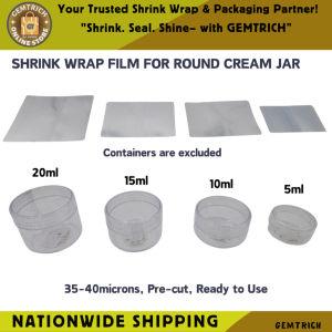 200pcs Shrink Wrap Plastic Packaging Shrinkable Plastic Film for Round Cream Jar Container