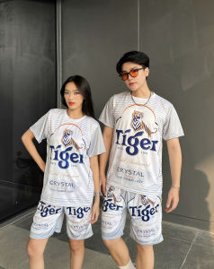 Đồ Bộ Quần Áo Nam Nữ Họa Tiết Bi.a TIGER BẠC Mùa Hè Chất Thun Lạnh Co Giãn 4 Chiều - xuongniTNT