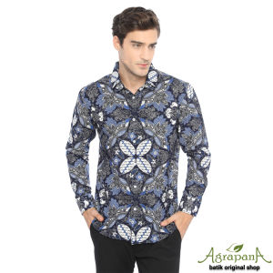 AR1B Agrapana Original Nala Hem Kemeja Baju Batik Pria Terbaru Lengan Panjang Cowok Modern Pekalongan Anak Muda Mewah Dewasa Kondangan Asli Laki laki Kerja Premium Ori