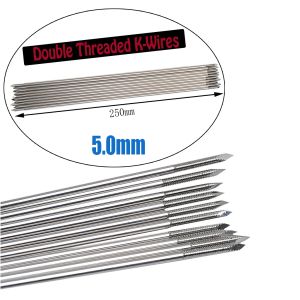 2026 10pcs Double Sided Threaded Kirschner Wire Trocar Wire Stainless Steel Orthopedic K-Wire Pins Trocar One Ends Veterinary