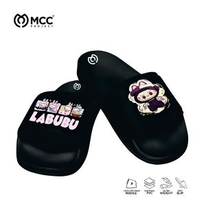 Terbaru Sandal Selop Pria Slip On Slide EVD006 Labubu Sendal Pria Wanita Dewasa Casual Size 38-43