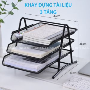 Kệ đựng tài liệu 3 tầng khay đựng tài liệu kệ sắt đựng hồ sơ văn phòng khung kim loại chắc chắn siêu bền