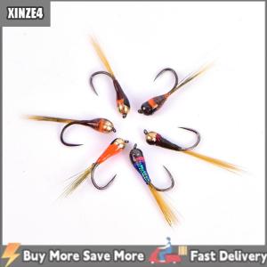 [COD] XINZE4 6 cái đầu hạt cườm bằng đồng mồi câu cá hồi màu xám bay Mồi Câu Cá nhanh chìm