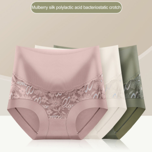 High Waist Ice Silk Seamless Underwear for All Seasons Plus Size Women  Goddess Style  Lace  Butt Lifting