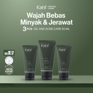 Triple Pack Kahf Face Wash Oil and Acne Care 50 ml - 3 pcs Sabun Cuci Muka Pria Bantu Lawan Jerawat dan Kontrol Minyak - 3in1 Daily Use Salicylic Acid Hilangkan Prone Bekas Beruntusan Hydrating Calm Menenangkan Hydration Control Minyak Oil