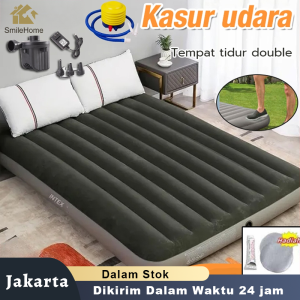 Double Kasur Angin Bestway Paket Kasur Angin Double Biru/ Paket Kasur Tiup Air Bed Kasur Angin Single Kasur Camping Lipat Portable + Pompa Paket Kasur Tiup Air Bed Double