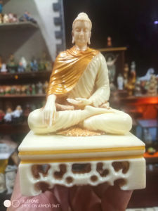 Tượng Đức Phật Thích Ca cao 14cm . giả ngà cổ siêu nét