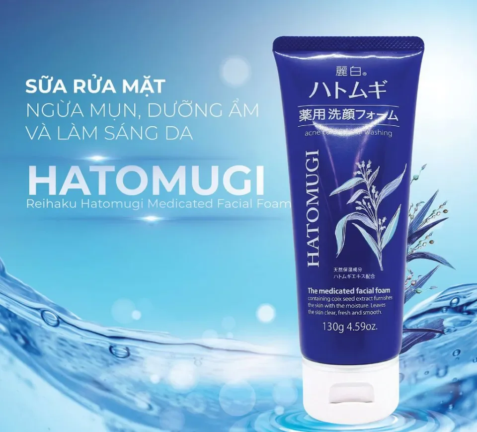 Sữa rửa mặt ý dĩ ngừa mụn Hatomugi Nhật Bản 130g - 4513574031302