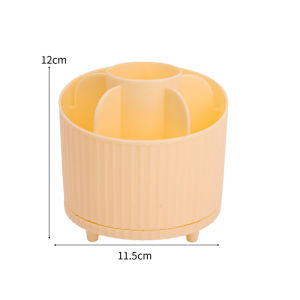 กล่องใส่ที่เก็บเครื่องสำอางตั้งโต๊ะแบบหมุนได้360ที่ห้อยแปรงใส่เครื่องสำอางแบบพกพา