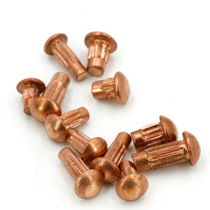 GB827 Copper Round Head Knurled Solid Rivets M2 M2.5 M3 Knurled Shank Solid Label Rivet