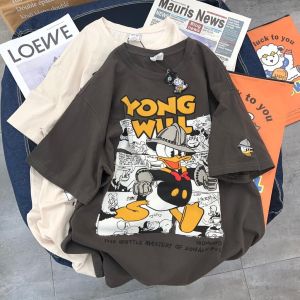COD✅[Philippines stock]Japanese Cartoon Short Sleeve T-shirt Womens Funny Cartoon Print Couple Summer New College Style Mens and Womens Top