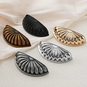 6Pcs Zinc Alloy Cabinet Knob Drawer Pulls Shell Shape Furniture Decorative Handle for Kitchen Cupboard Wardrobe Enduring