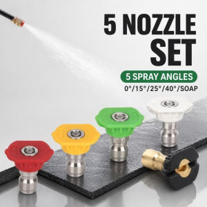 High Pressure Washer Gun Nozzle Tips 5 Spray Angles Quick Connect Brass Soap Nozzle Vehicle Cleaning