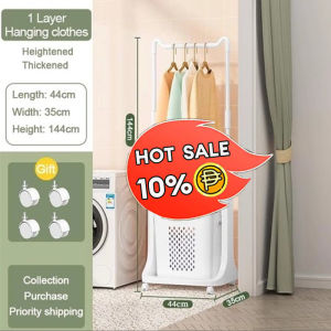 Clean Store Multi-layer Laundry Basket Bathroom Dirty Clothes Storage With Wheels Movable Organizer Shelf