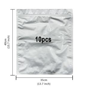 10Pcs Extra Large Resealable Vacuum Zipper Mylar Bags Airtight Sealed Food Storage Pouches Dispenser For Rice Grain & All Kitchen Dry Food