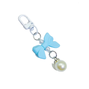 Elegant Candy Color Pearls Bowknot Cellphone Charm Mini Pendant Stylish Phone Lanyard Ornaments Accessory For Women Girl