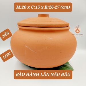 Nồi đất lớn niêu cơm lớn niêu đất lớn cái niêu lớn nồi đất ủ gà kích thước 20cm