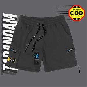 Celana Cargo Pendek Pria Santai Warna Hitam Bahan Katun Fleece Adem Dan Lembut Motif Dont Care Terbaru Tardam Jaya Short Pants Kargo Cowok Keren Model Korean Style Kantong Samping Tali Serut Di Paha