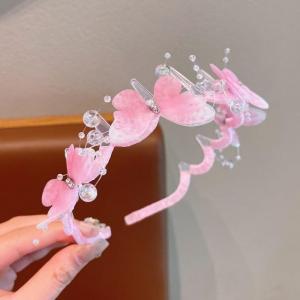 Korean-style Childrens New Colorful Butterfly Braided Headband Ribbon Hair clip headband headwear kawaii