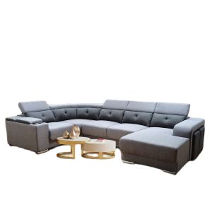 Nabucco N277 Sunno 5 seater Corner Sofa Set[Free 2 stool+Storage Box][Can Choose Fabric or Leather][Delivery in West Malaysia Only]