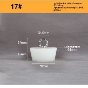 MINIFELE 262 with Steel D Ring Silicone Rubber Stopper Waterproof Tapered Conical Silicone Stopper Multipurpose Solid Tube Hole Plug Floor Drain