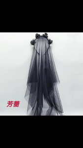 Băng đô cô dâu Halloween Đáng Sợ Với Tấm Màn Che tóc cô dâu Hoop Trang Phục Mũ Nón Sinh Nhật Cosplay Mũ Nón Trang Phục