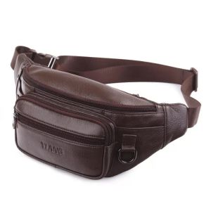 Tas Pinggang WaistBag Pria Tas Slempang Kulit Sintetis Tebal Import waterproof Tas Selempang kulit
