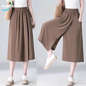 HAVE U Split Pants for Women New Style High-waisted Wide-leg Pants Casual Trousers
