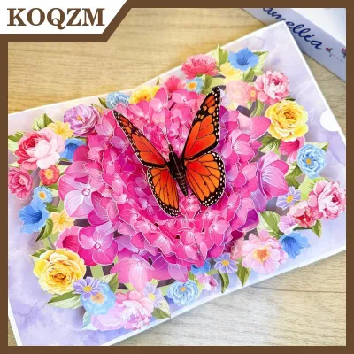KOQZM 1PC 3D bướm thiệp chúc mừng phức tạp lên giấy món quà ngọt ngào cho Giáng sinh các bà mẹ Ngày Valentine ngày sự kiện đặc biệt
