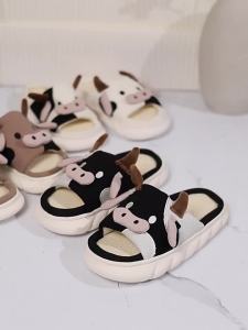 Cow Print Linen Slippers For Women All-Season Indoor Home Slippers Non-Slip For Men
