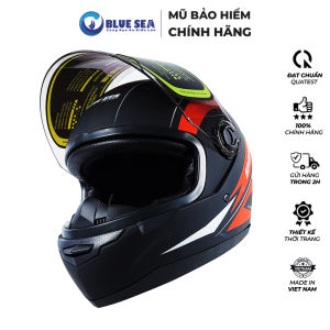 Mũ Bảo Hiểm FullFace BLUE SEA - A105 - Thời trang cá tính - Made in Việt Nam - Hàng Chính Hãng