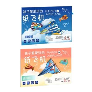 DAWEIF Paper Handmade Airplane Origami Montessori Art Learning Airplane Origami Set Hands on Training Toys Cartoon Versatile Paper Aircraft Toy Kids Toddlers Children