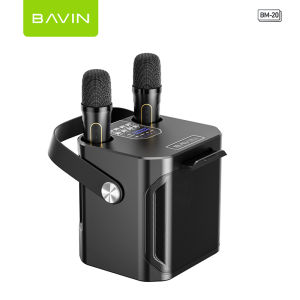 (Freebie Phone Stand) BAVIN BM20 Bluetooth Professional Karaoke Portable Speaker Dual Microphone w/ Phone Holder Stand