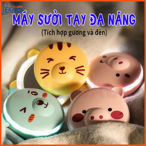 Máy sưởi tay mini đa năng có đèn và Gương trang điểm Máy giữ ấm tay mùa lạnh sạc USB nhỏ gọn tiện dụng