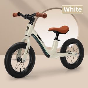 Kids Toddler Balance Bike 12/14 Inch Free Air Pump Magnesium Alloy Lightweight Frame 50KG Safe Load Adjustable Height Inflatable Wear-Resistant Wheels For Kids 2-6 Years Old Outdoor Riding Toy Gift