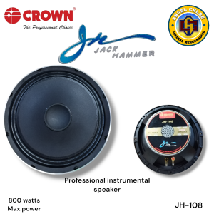 Crown Jh-108 10" 800w Dual magnet Jack Hammer Professional instrumental speaker